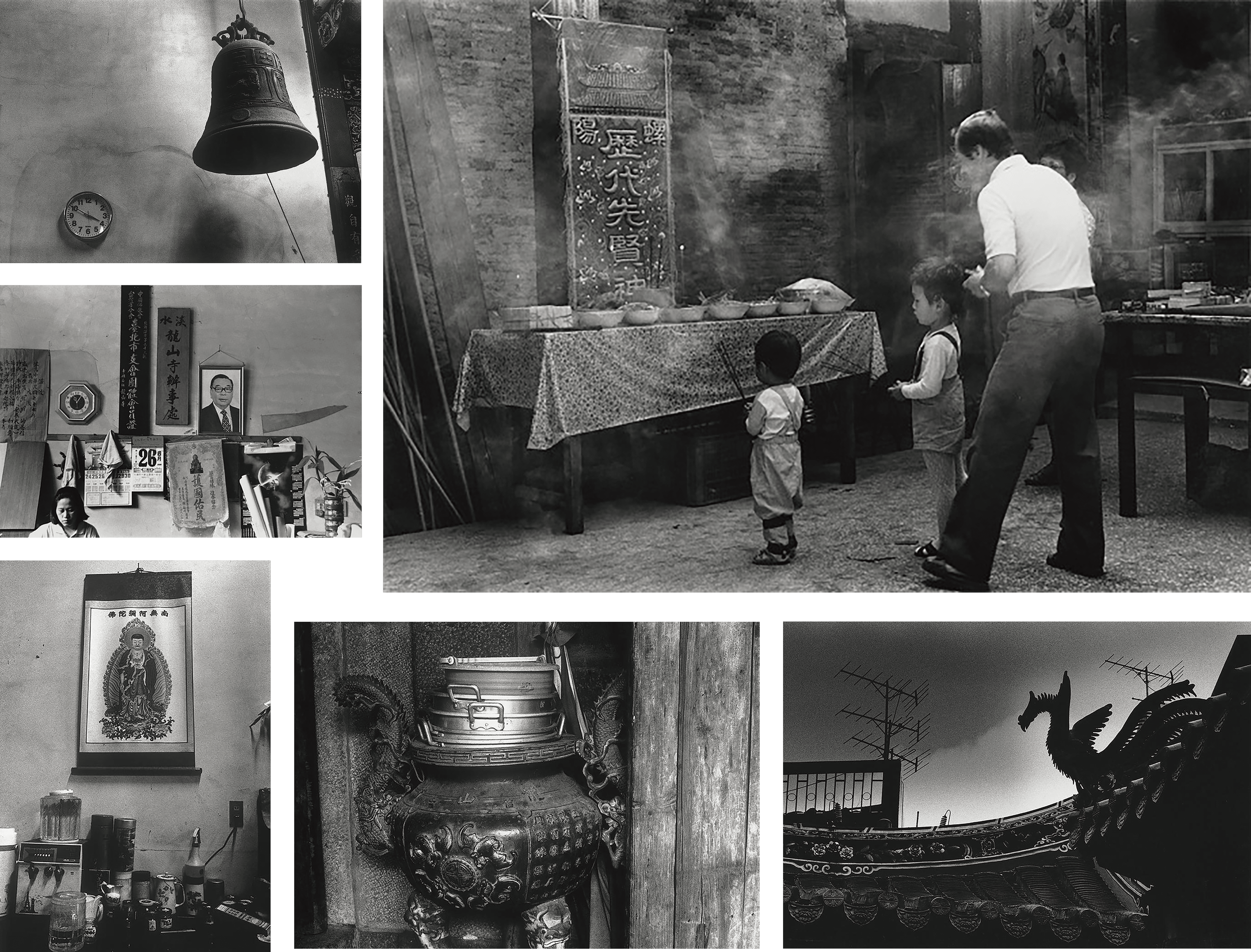 1984年(左上)、1988年新北市市定古蹟-淡水龍山寺