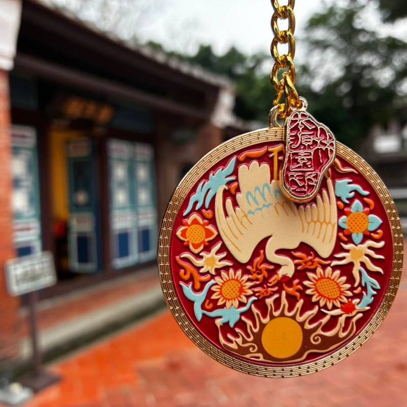 鶴映朝暉-鏡子鑰匙圈