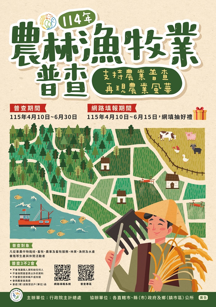 [轉知]敬請支持農林漁牧業普查